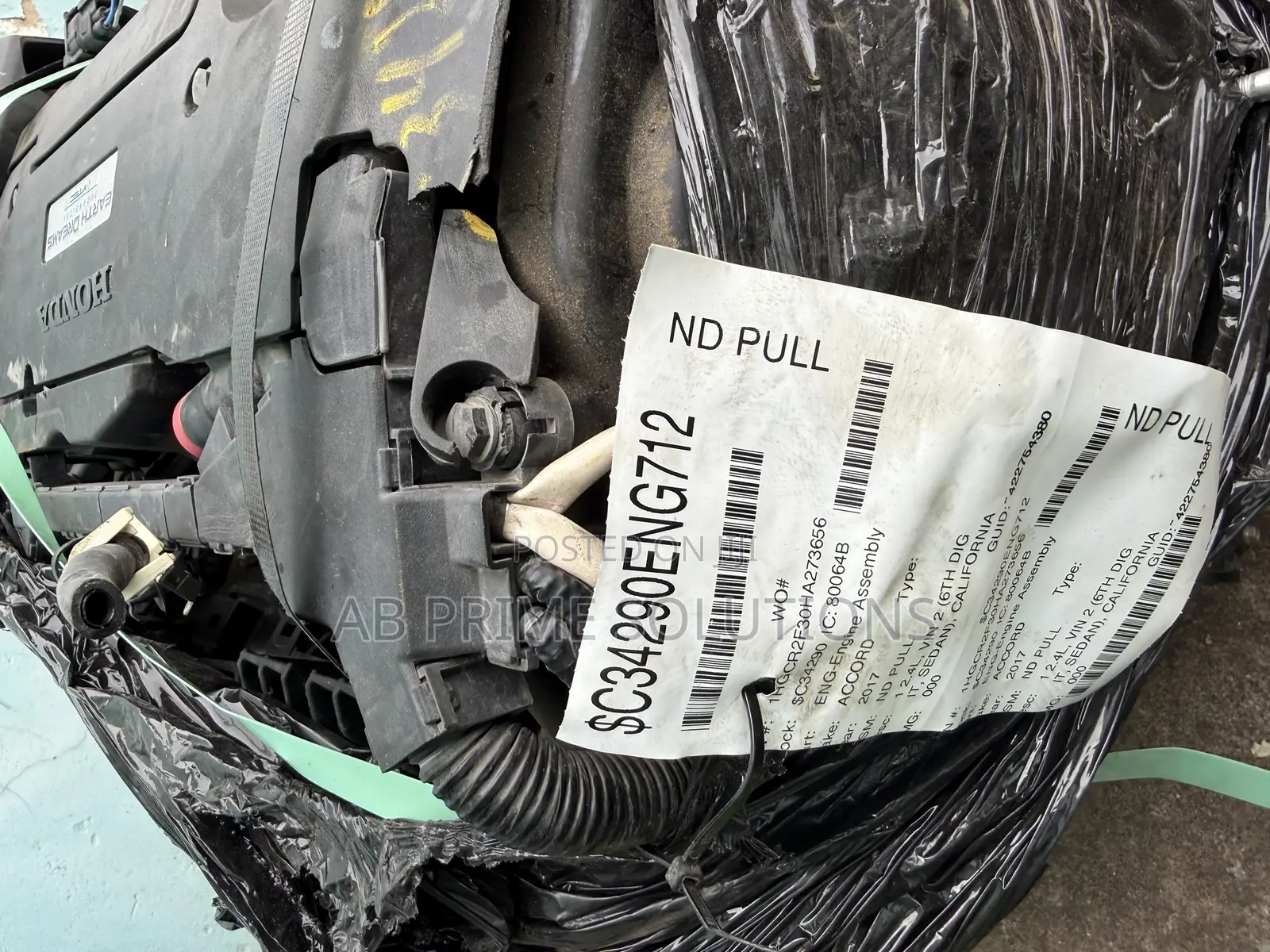 2017 Honda Accord Engine 2.4l