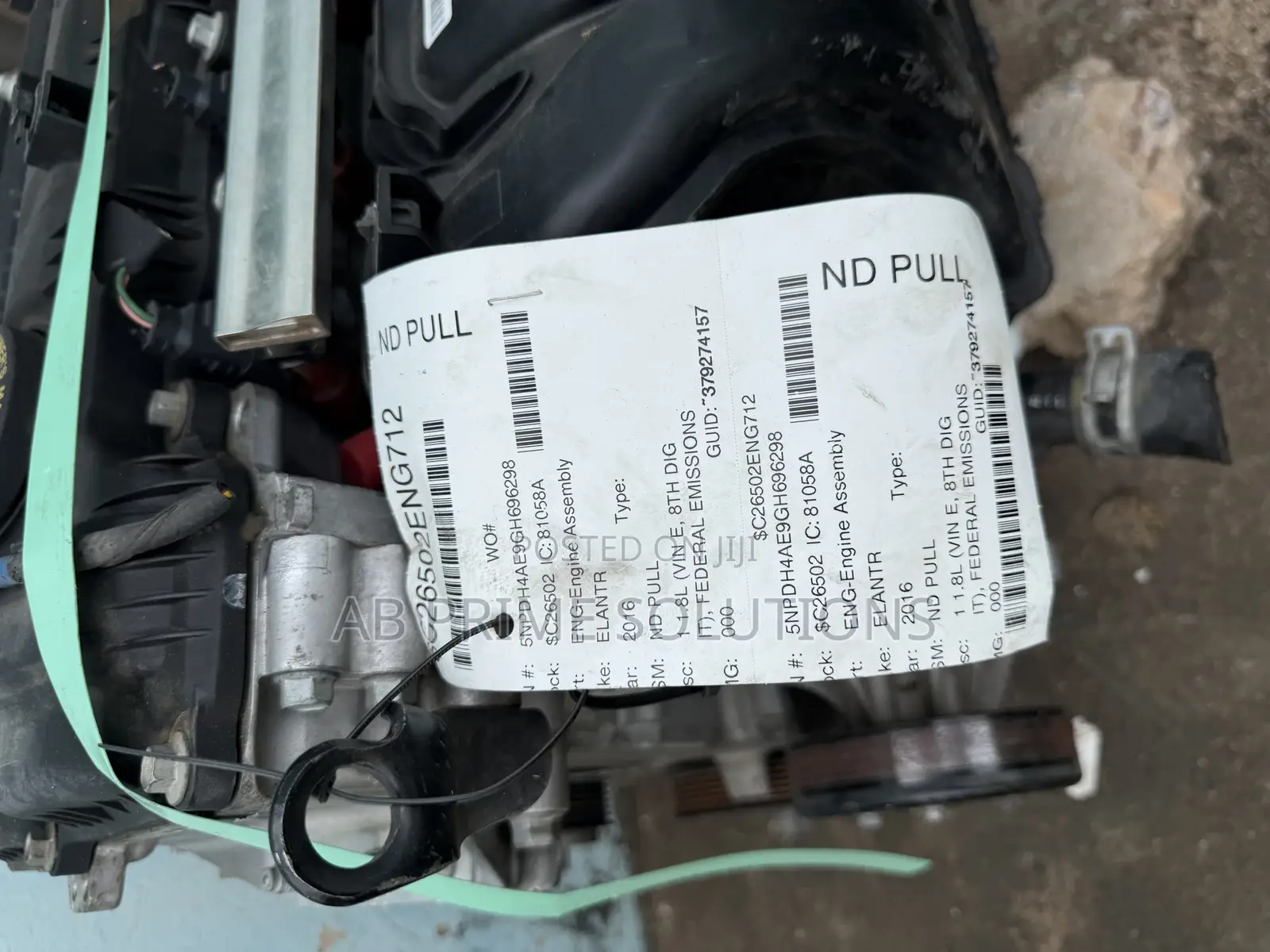 2016 Hyundai Elantra Engine