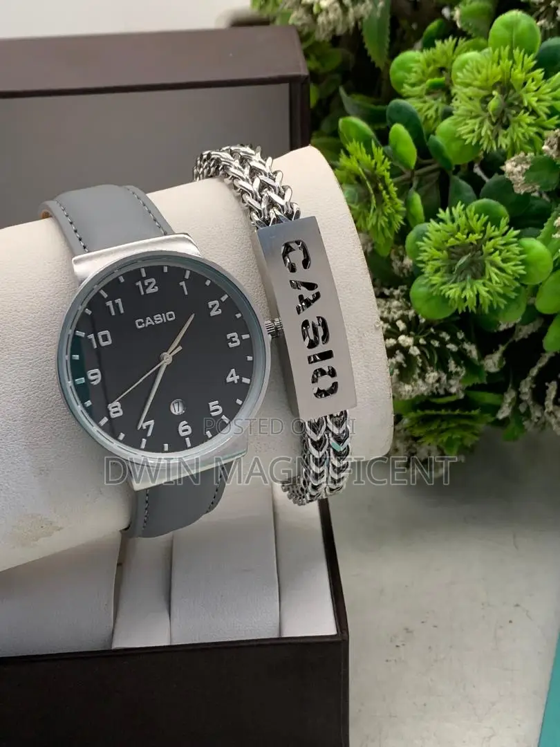 Silver Casio MTP-V002gl-7b2 Analog Watch + Bracelet