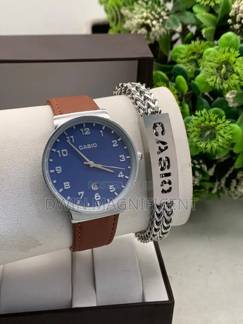 Silver Casio MTP-V002gl-7b2 Analog Watch + Bracelet