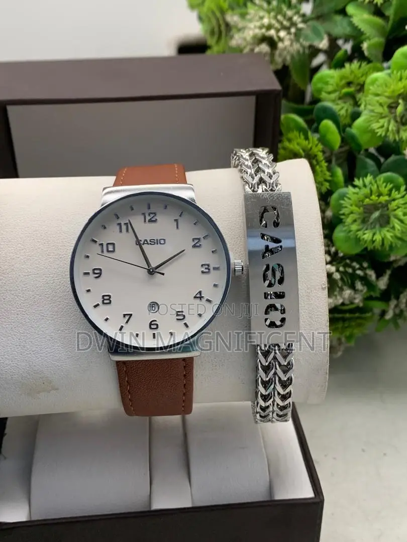Silver Casio MTP-V002gl-7b2 Analog Watch + Bracelet