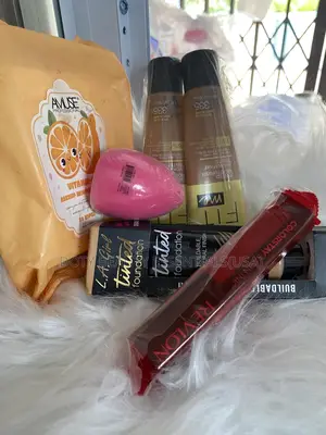 2 Different Brand Foundations,Revlon Lipstick ,Beauty Blender