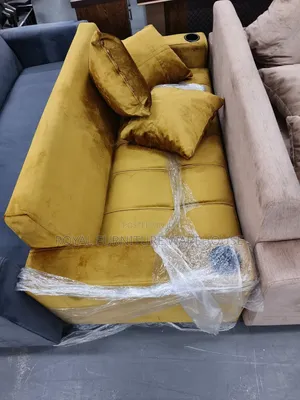 Soft-Touch Velvet Upholstery 3 in 1 Sofa