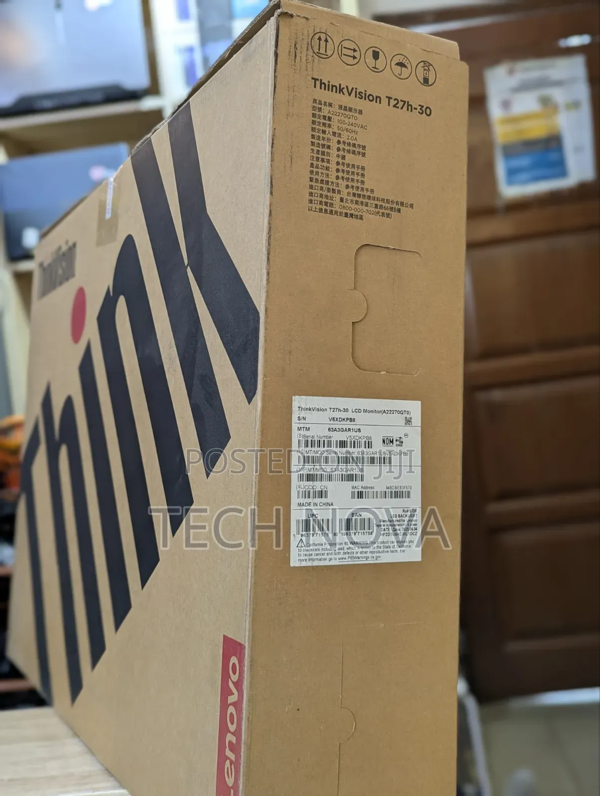 Lenovo Thinkvision T27h-30 Monitor, 27" Usb C Ips QHD 2560×1440