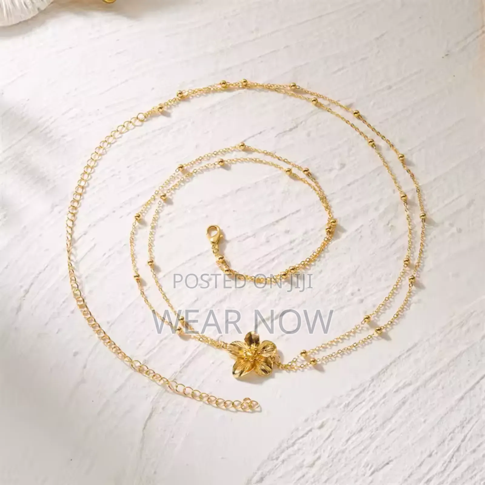Gold Color Metal Flower Bikini Waist Body Chain