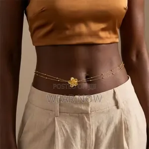 Gold Color Metal Flower Bikini Waist Body Chain