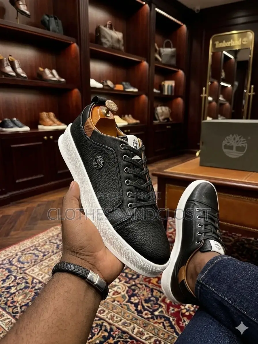 Timberland Sneakers Featuring a Black Leather Upper