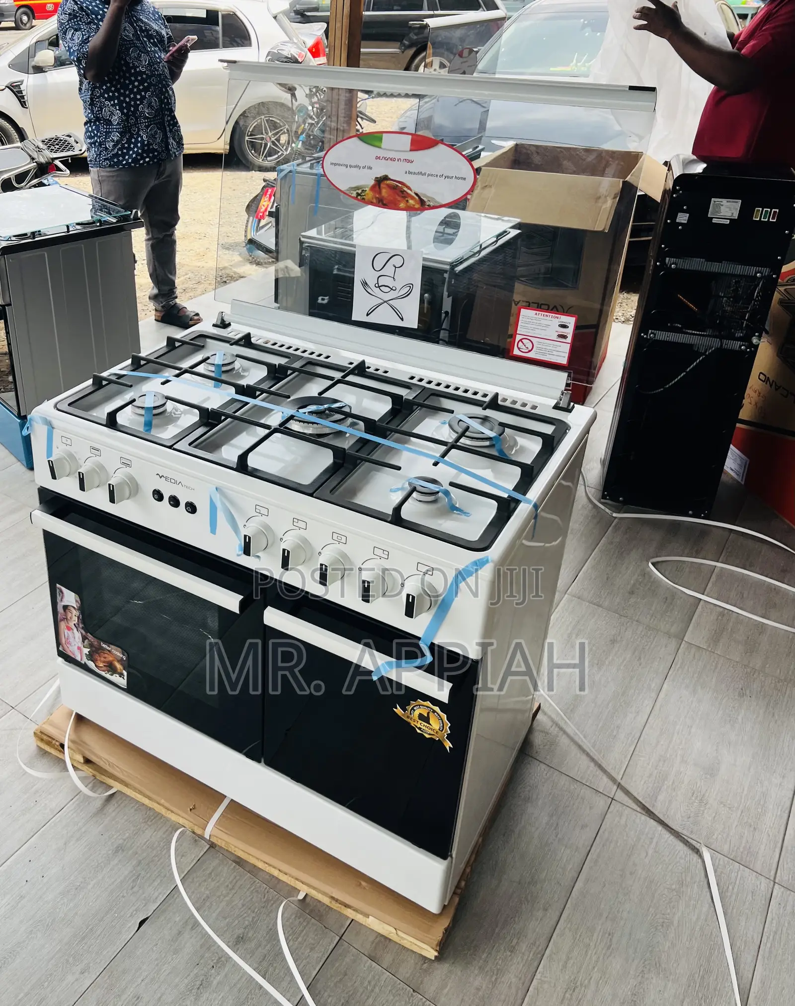 Affordable Mediatech 60x90cm 5 Gas With Oven Grill(White) 