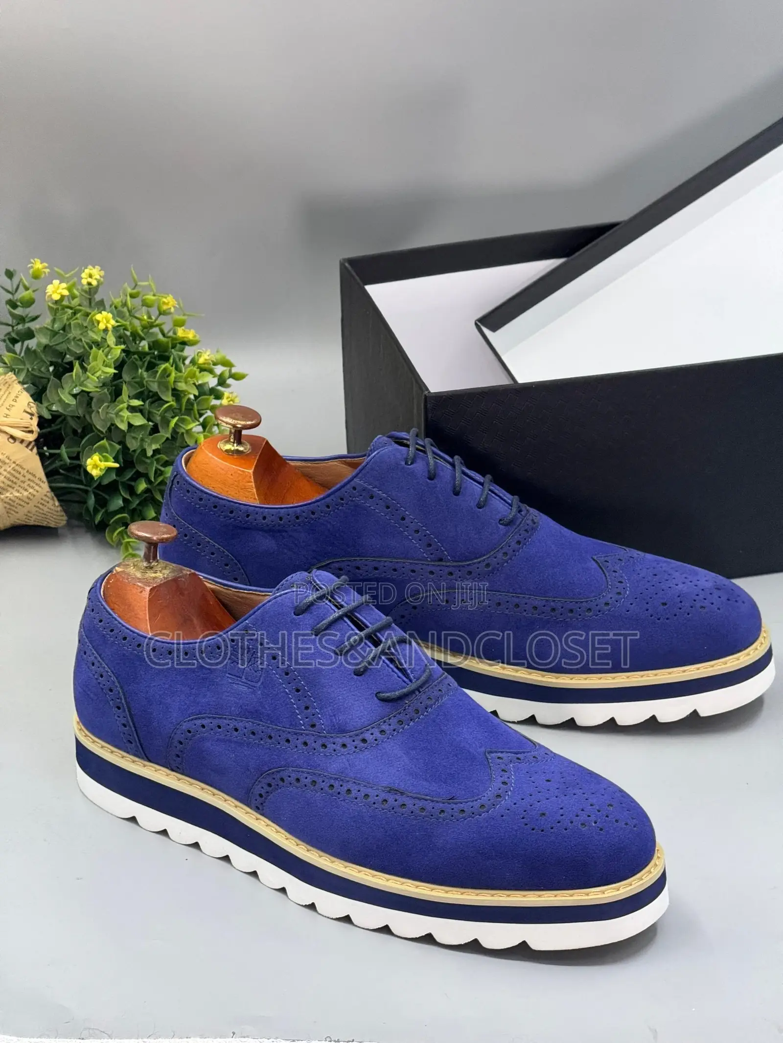 Timberland Unisex Blue Suede Brogue Loafer Shoes,