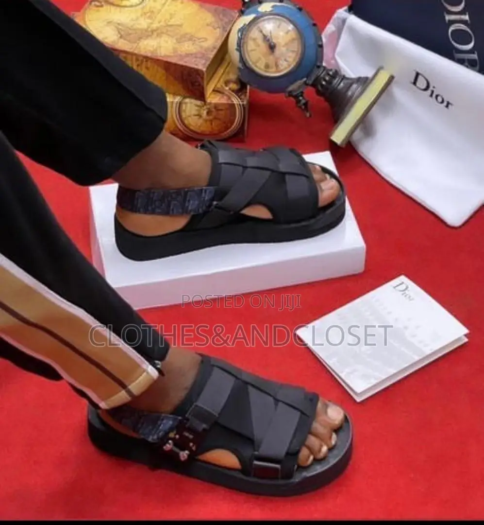 Dior Alpha Sandal in Black Oblique Jacquard