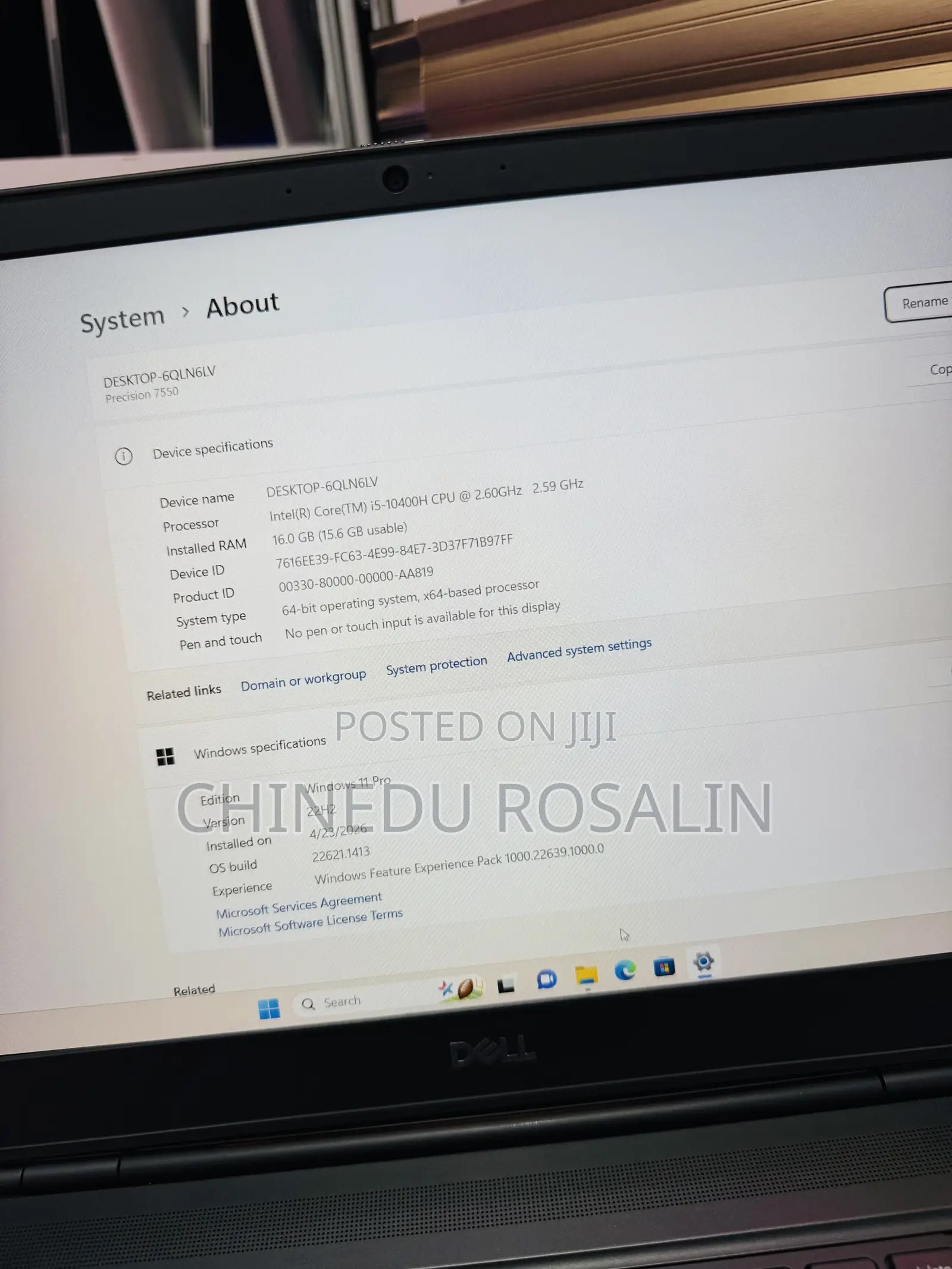 Laptop Dell Precision 7550 16GB Intel Core i5 SSD 512GB