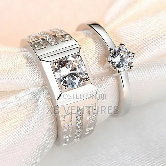 Engagement Wedding 2pcs Set Couple Love Rings Cubic Zirconia