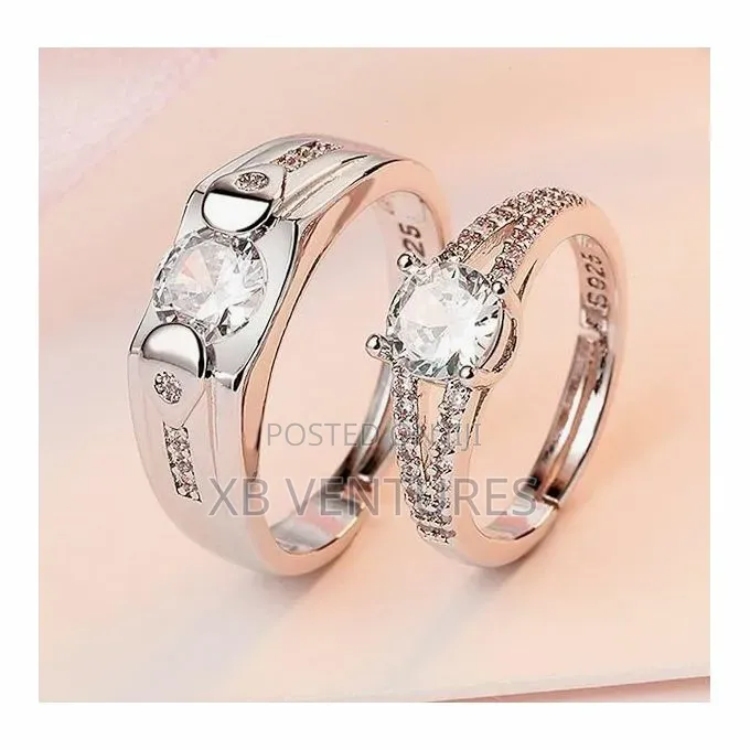 Engagement Wedding 2pcs Set Couple Love Rings Cubic Zirconia