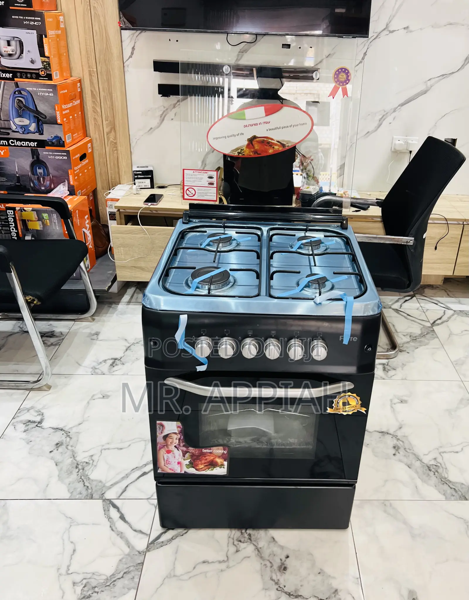 Fresh in Box Ferre 60x60cm 4 Gas Freestanding Gas Cooker(Oven Grill)