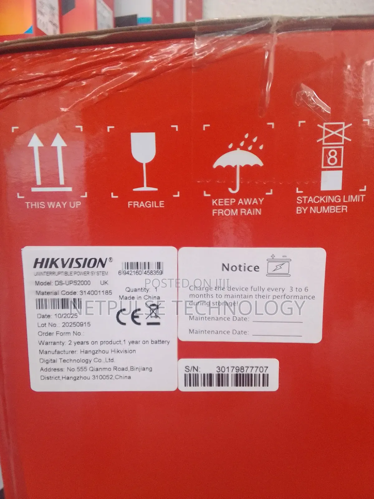 Hikvision 2000va/1200w - Backup Ups With Built-in-battery