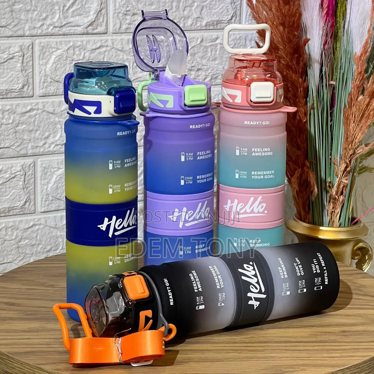 Motivational Water Bottle With Time Marker