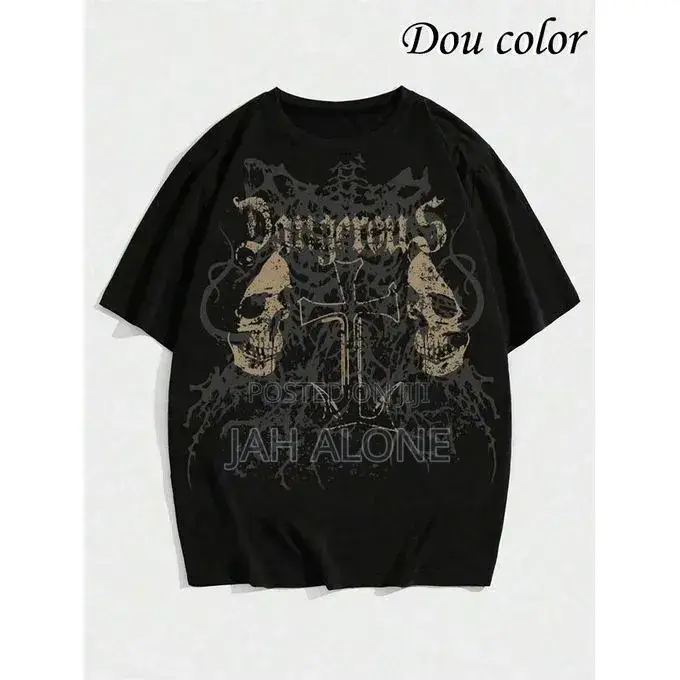 Men’S Thick Skull Print T-Shirt – Black 'T736311