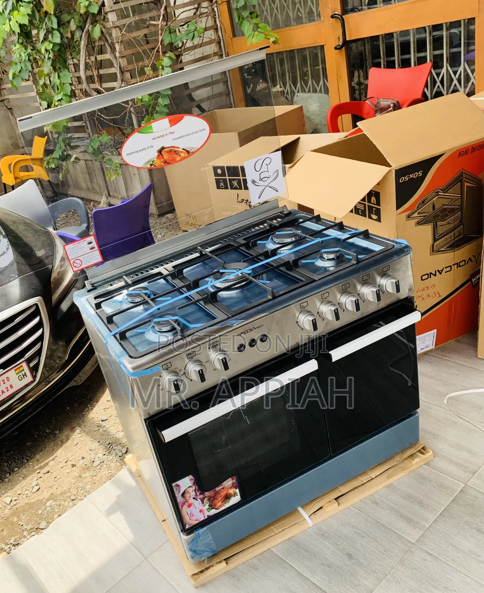 Buy Mediatech 5 Gas Burner With Oven and Grill(Gray)