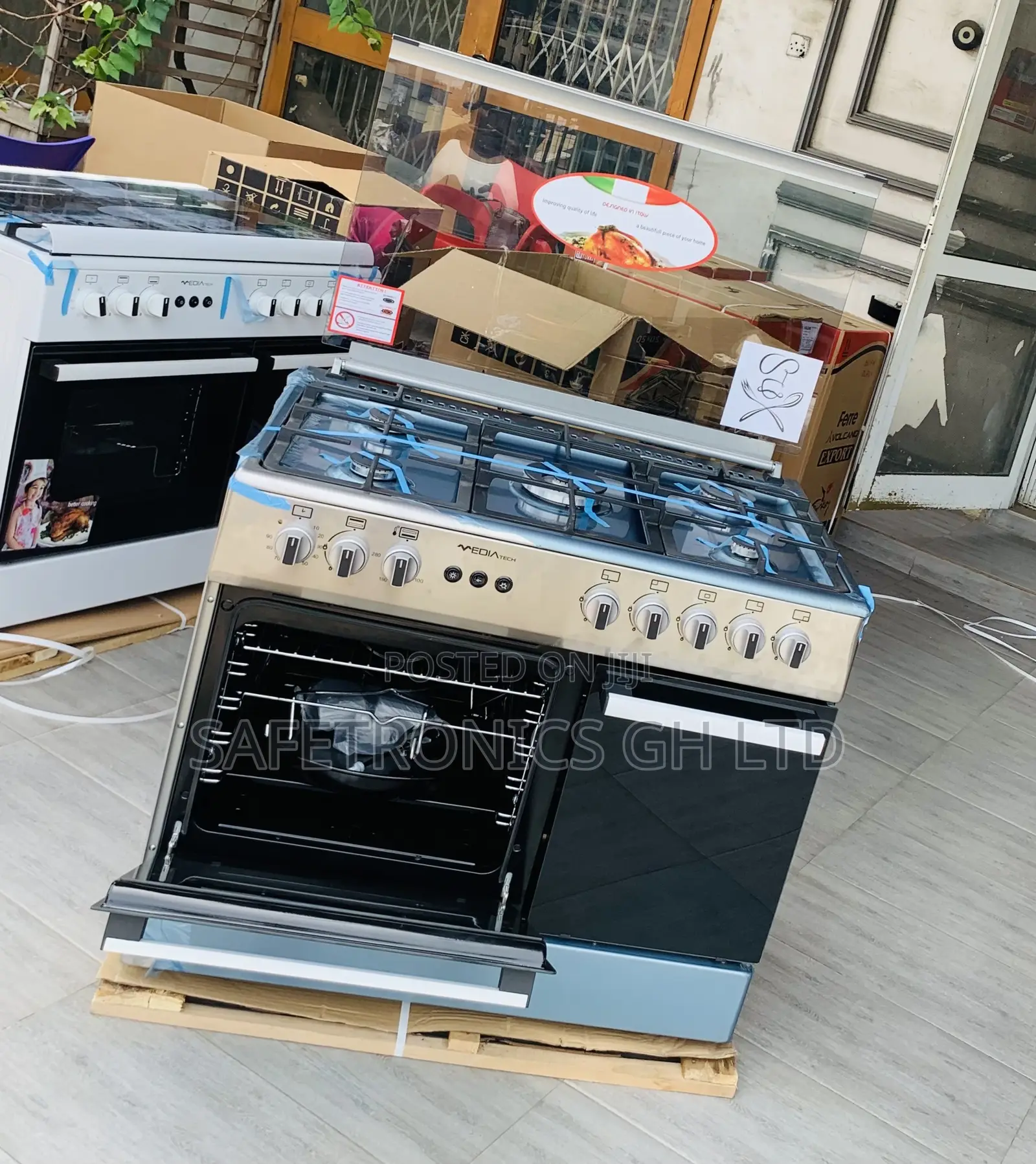 Available Mediatech 60x90 Gray Cooker 5 Gas Oven With Grill