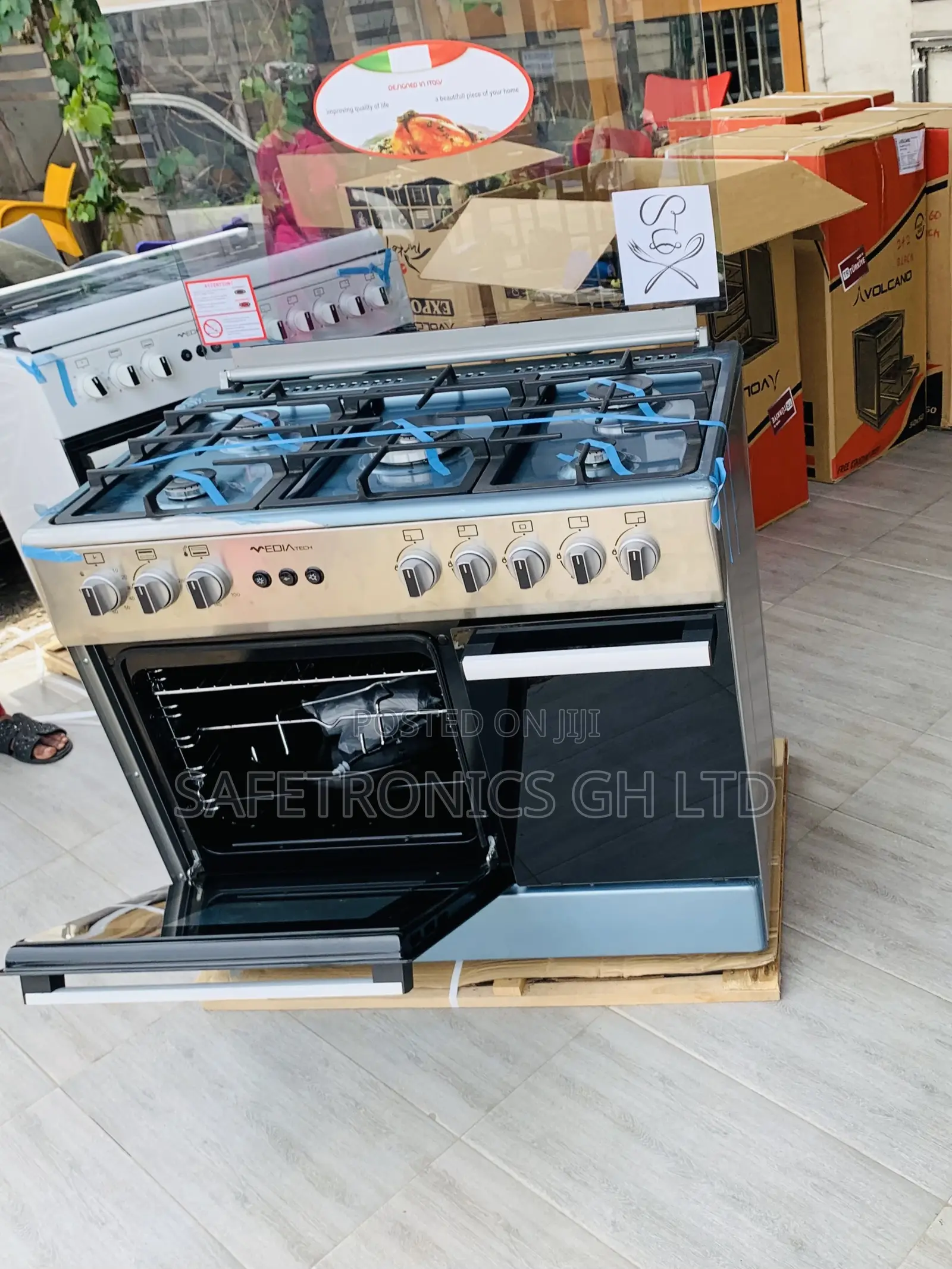 Choose New Oven Grill Mediatech 60x90 Gray Cooker 5 Gas
