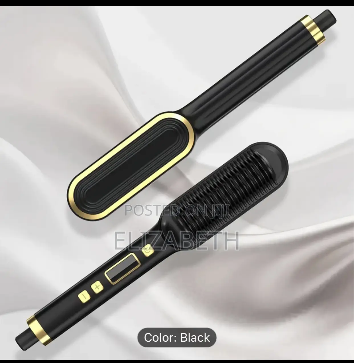 1pc Heated Hair Straightener With Temperature Display Brush