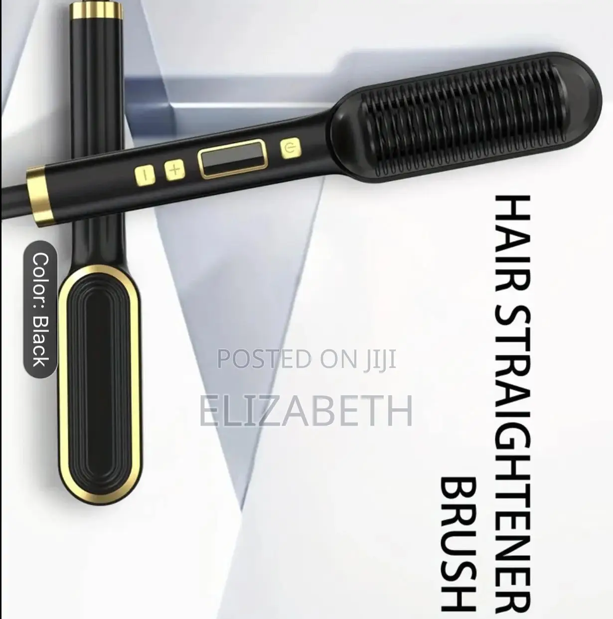 1pc Heated Hair Straightener With Temperature Display Brush