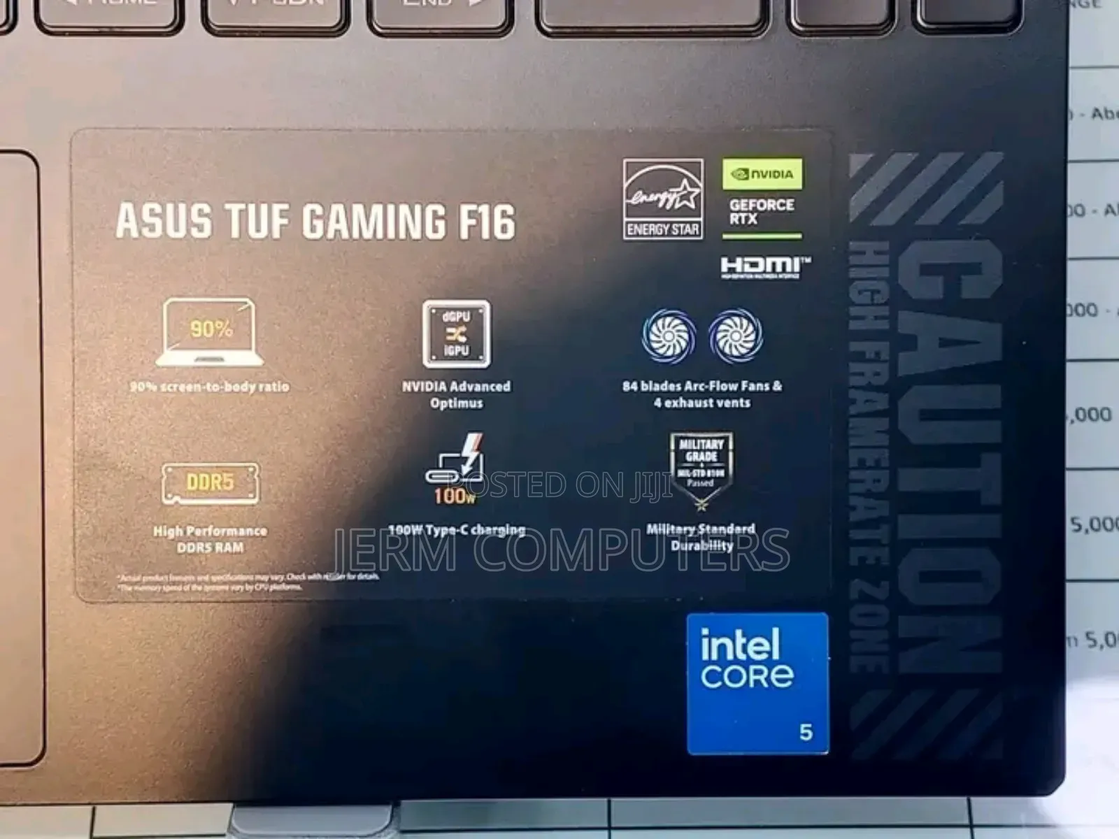 New Laptop Asus TUF Gaming F16 16GB Intel Core i5 SSD 512GB