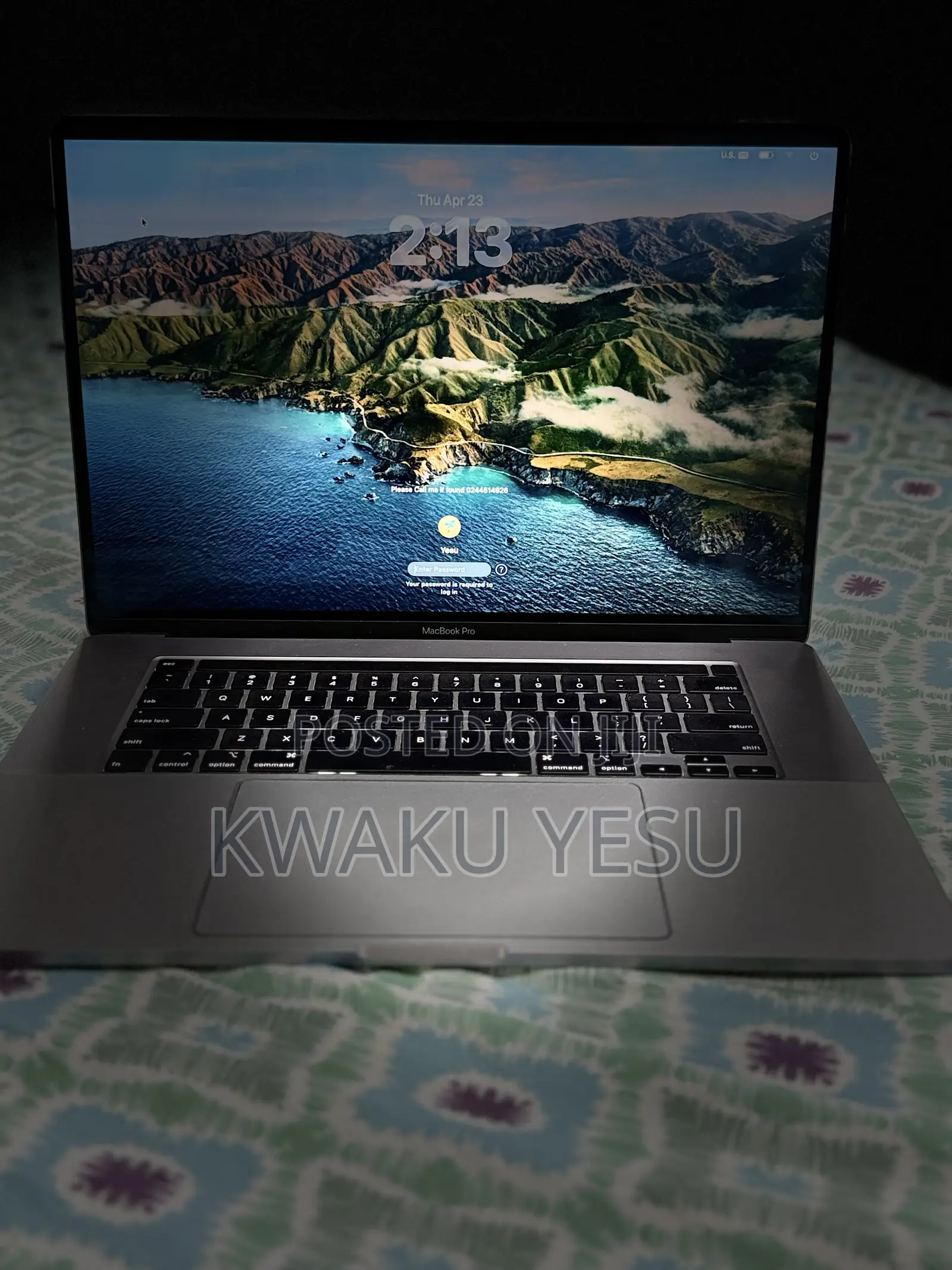 Laptop Apple MacBook Pro 2019 16GB Intel Core i9 eMMC 1T