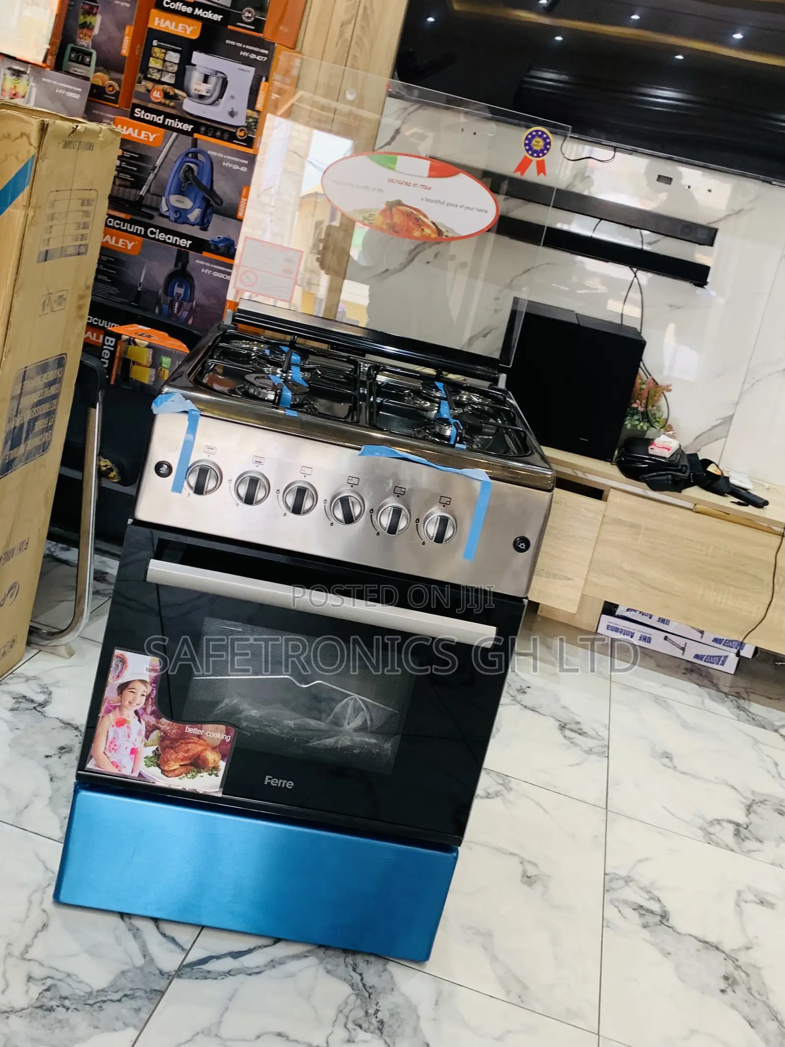 Just Purchase Ferre 60x60 4 Burner Gas Cooker, Auto Ignition New Line