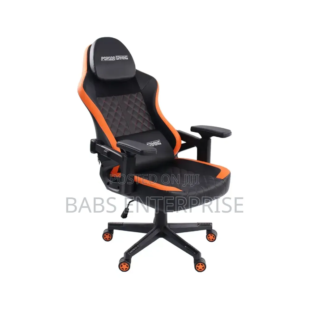Porodo Gaming Ergonomic Gaming Chair – Black/Orange