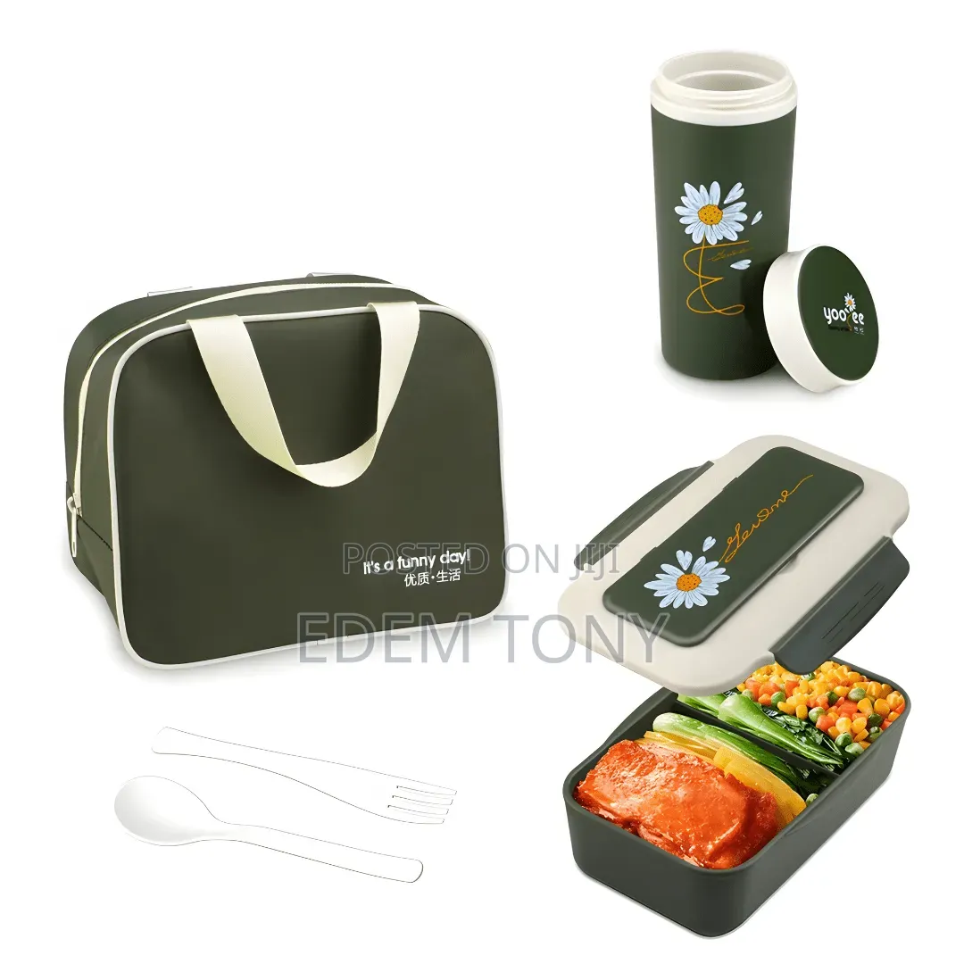 Bento Lunch Box Set for Kids Gray or Green
