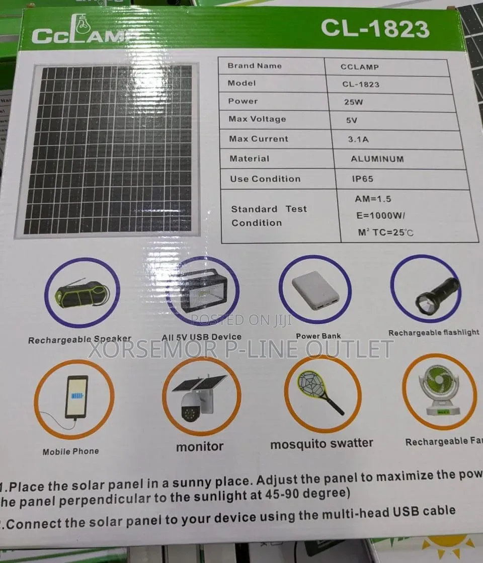 Cl- 1823 Solar Panel 25w 5v