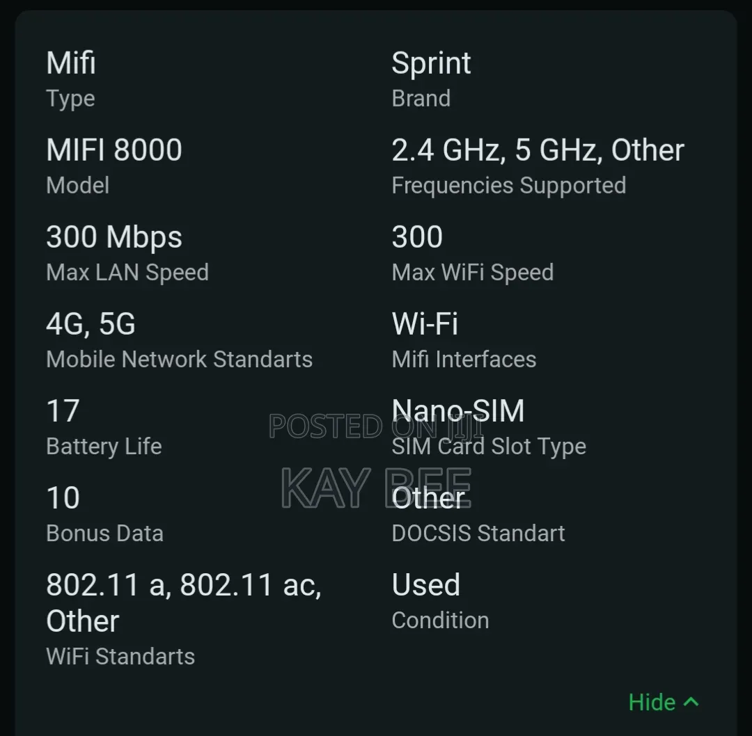 Sprint Netgear 8000 Mifi