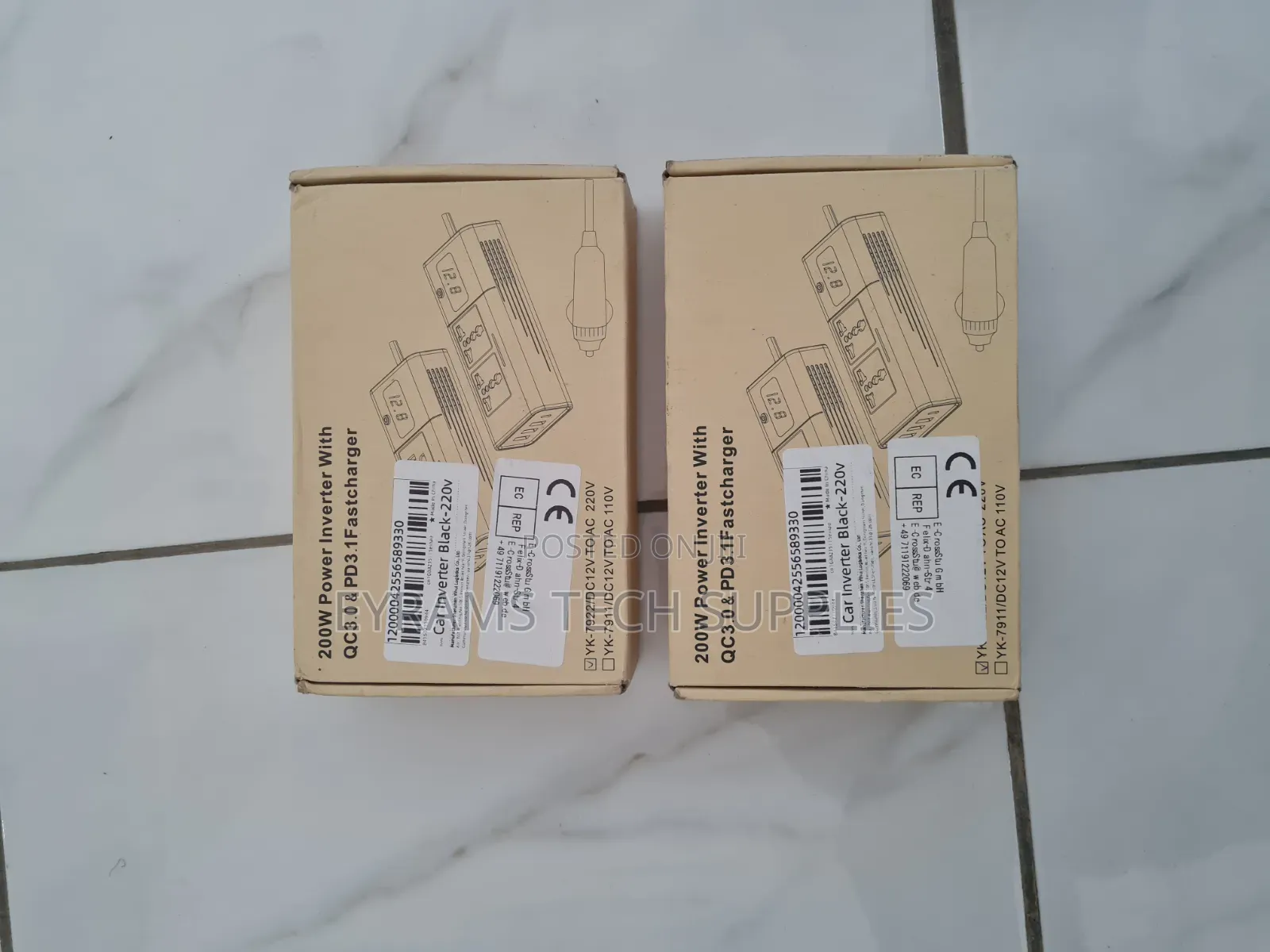 200w Car Power Inverter Dual Usb Type-C Sockets Power
