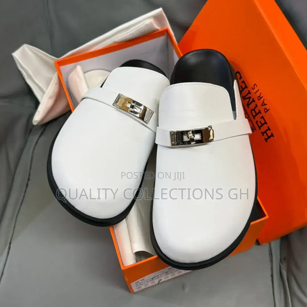 Hermes White Half Shoe