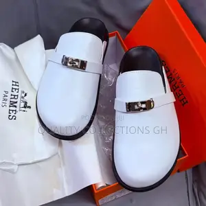 Hermes White Half Shoe