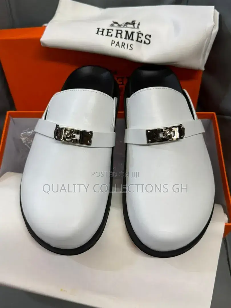 Hermes White Half Shoe