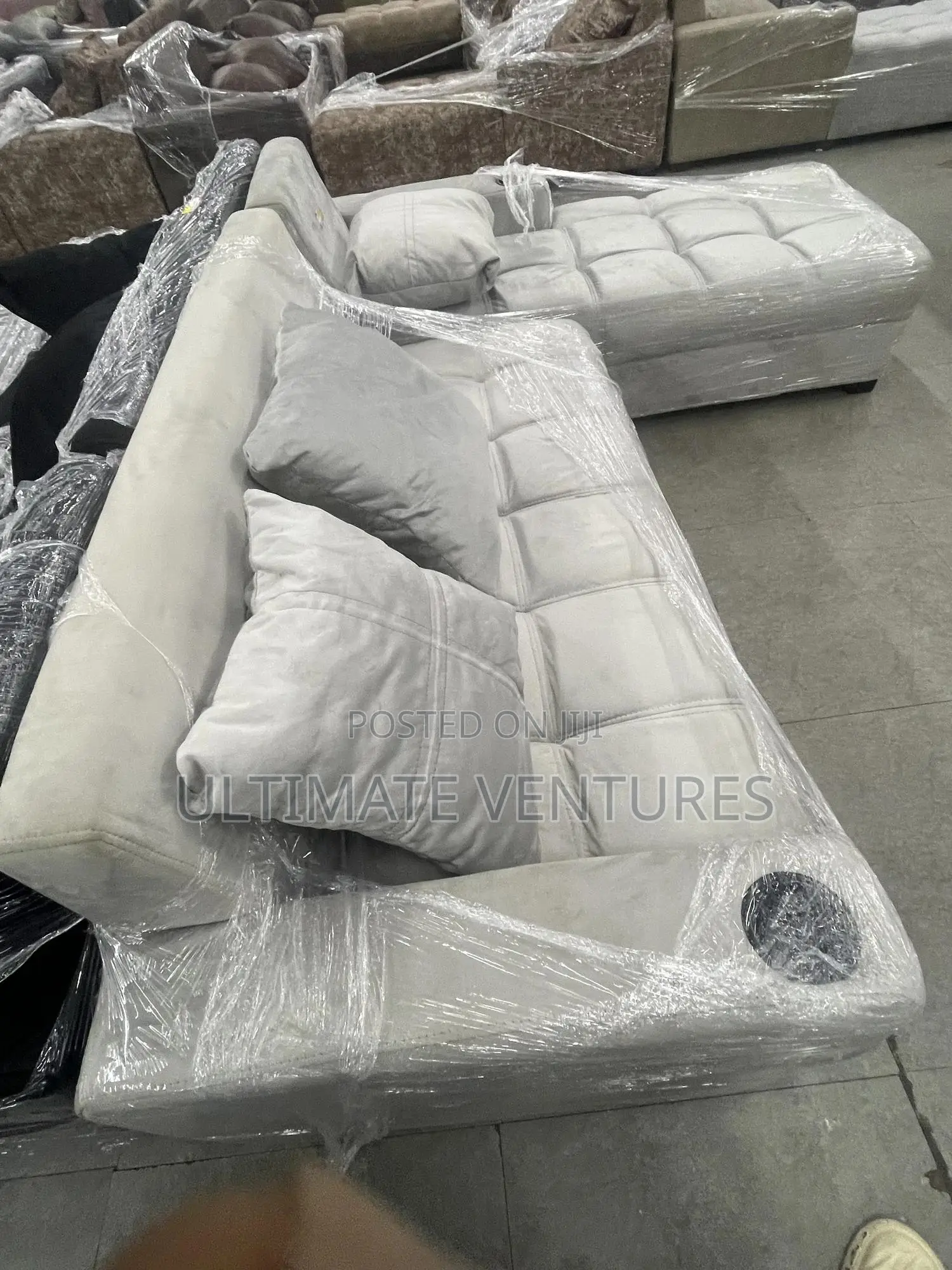 Brand New L-Shaped Sectional – Luxury in Light Grey*