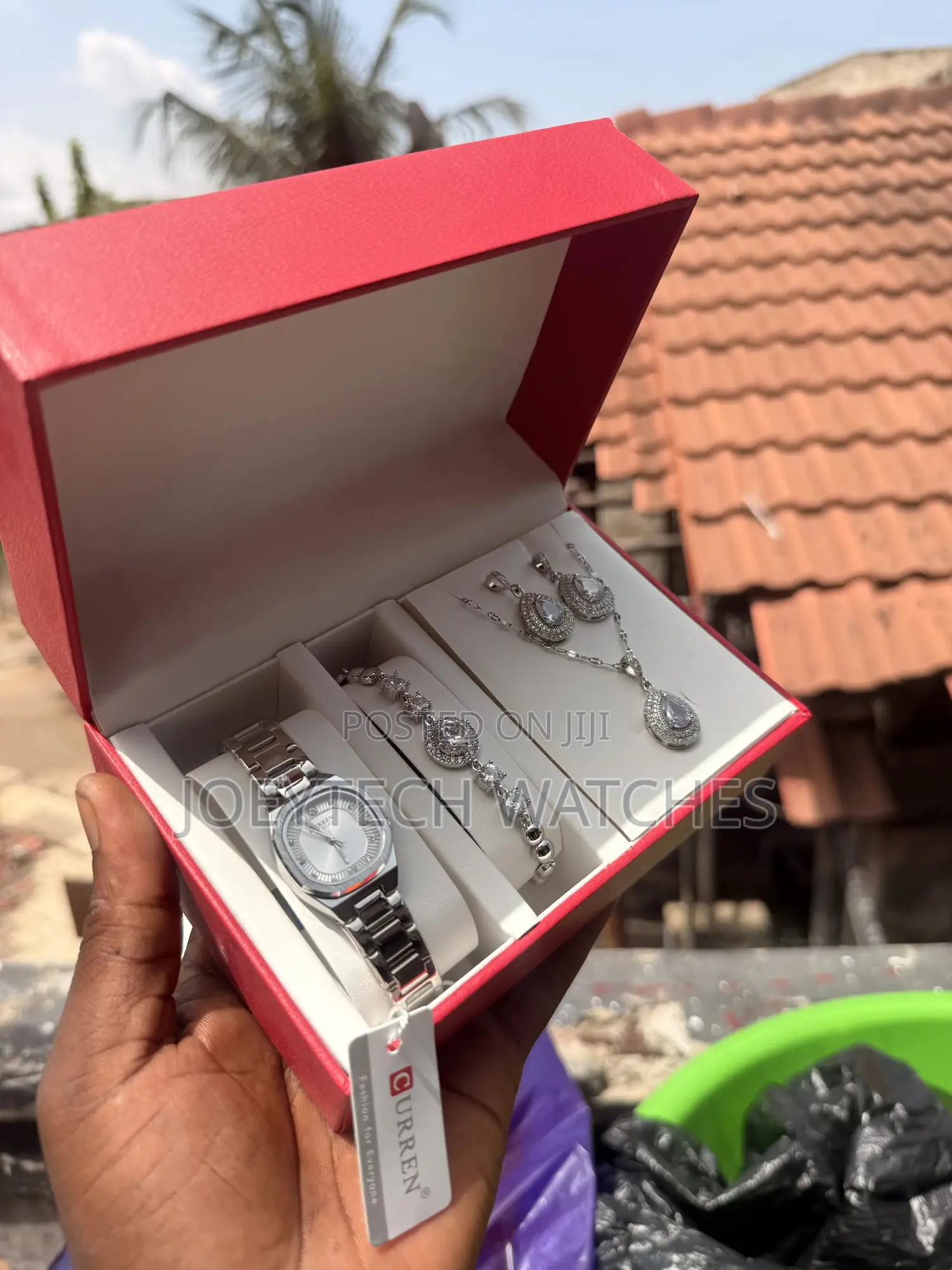 Latest Curren Silver Watch Set for Women