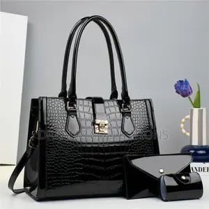 Crocodile Gloss Handbag Set