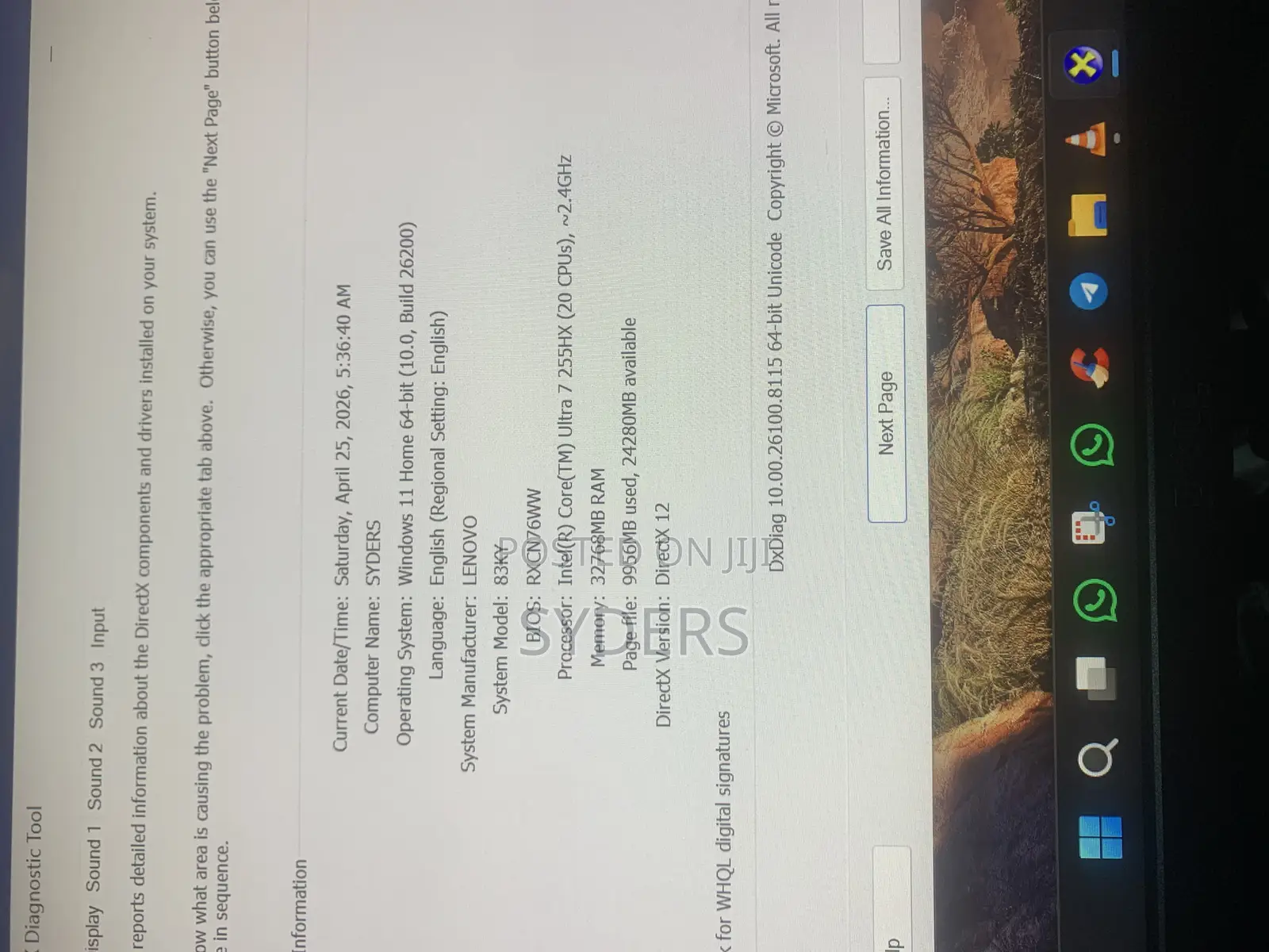 Laptop Lenovo Lrgion 7i 32GB Intel Core Ultra 7 SSD 2T for sale ...