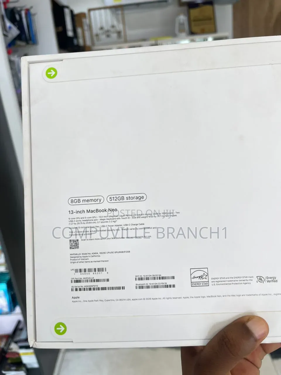 New Laptop Apple MacBook Neo 2026 8GB SSD 512GB