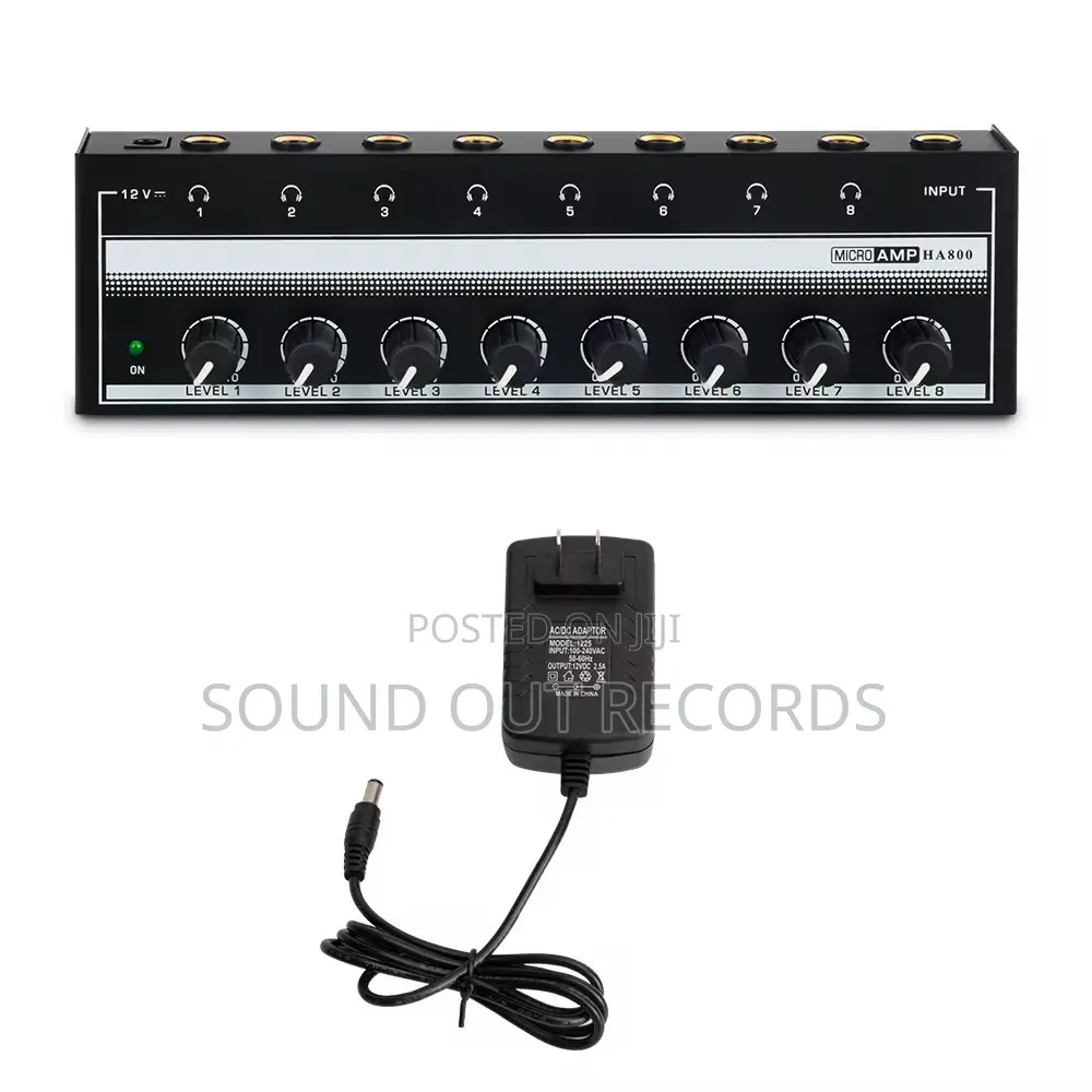 8in1 In Ear Monitor Headphone Splitter/Amplifier