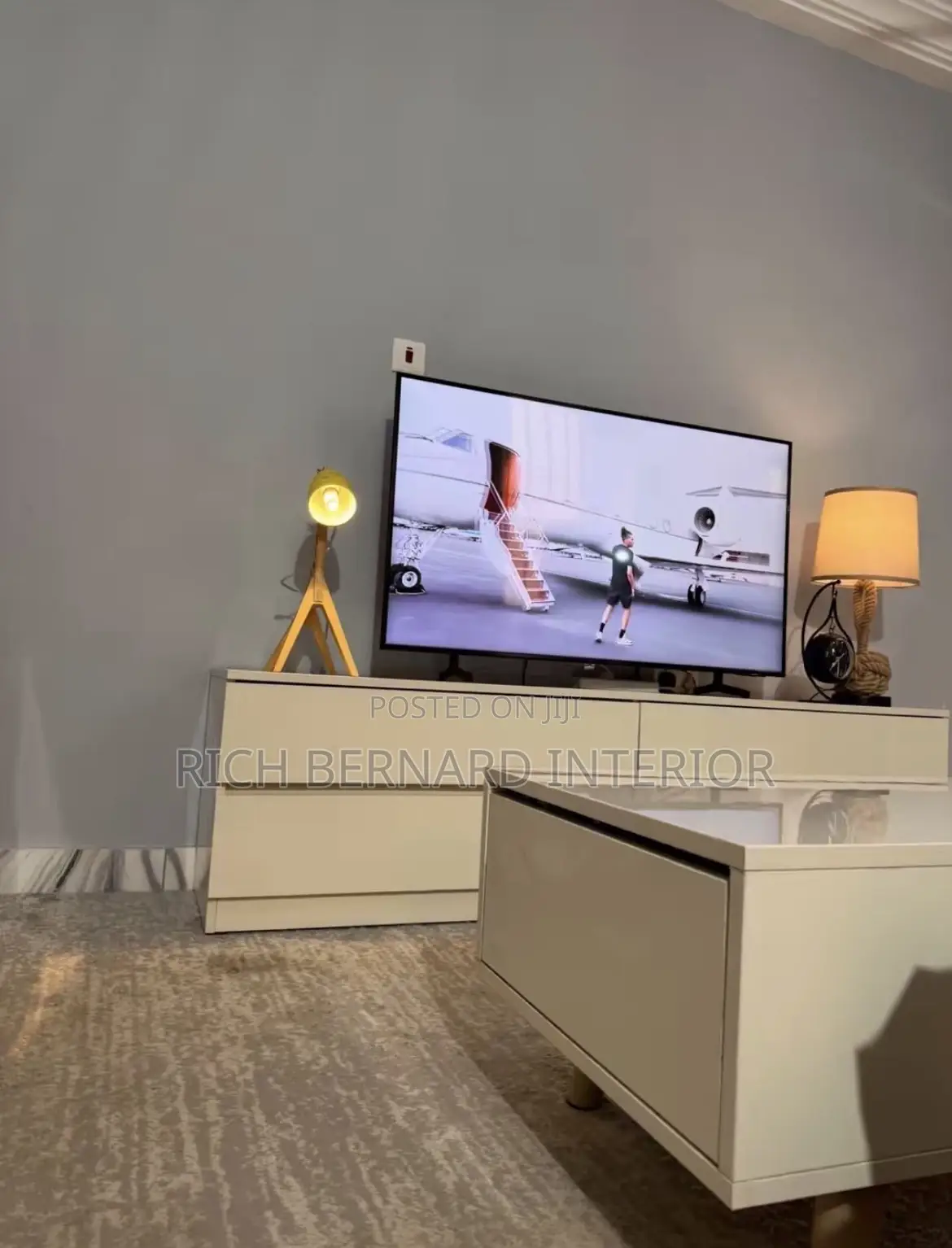 Living Home Set : 6 Feet Tv Stand + Center Table + 6 Drawer Chest