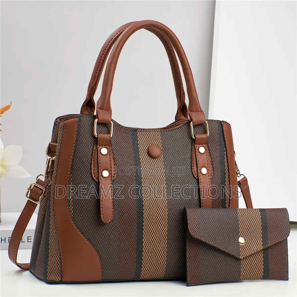 Striped Elegance Handbag Set