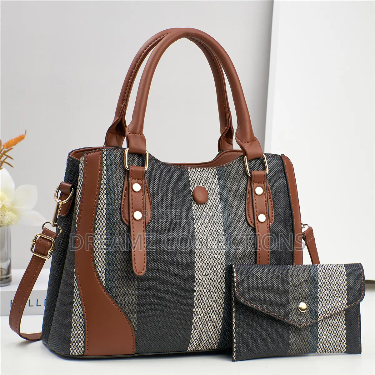 Striped Elegance Handbag Set