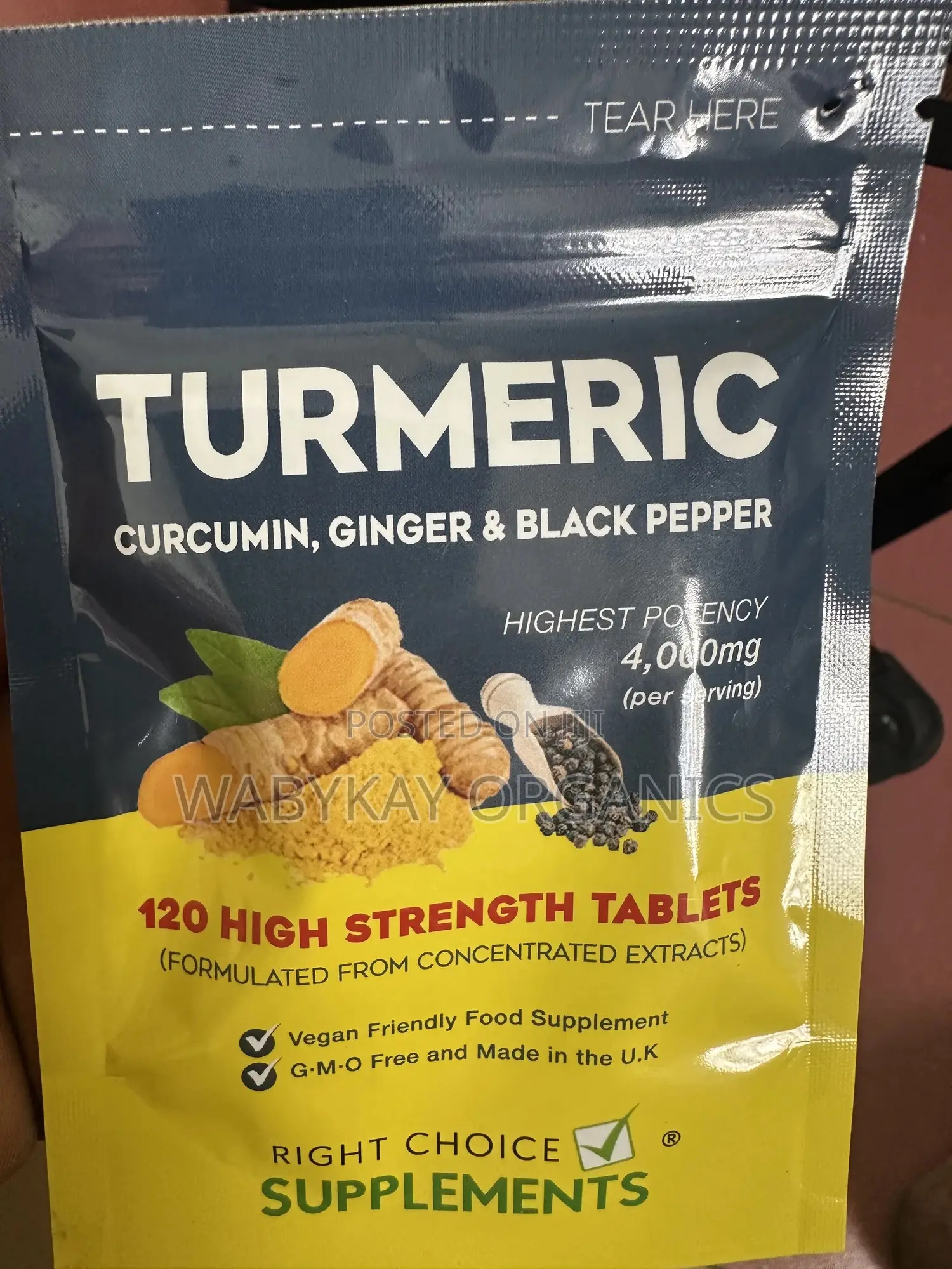 Tumeric, Ginger and Black Pepper. Extra Strength