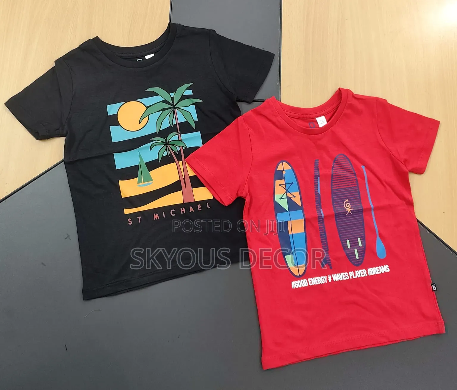 Boys T-Shirt Design and White Shark On,Age 2 to 8years