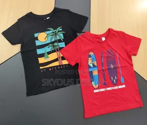 Boys T-Shirt Design and White Shark On,Age 2 to 8years
