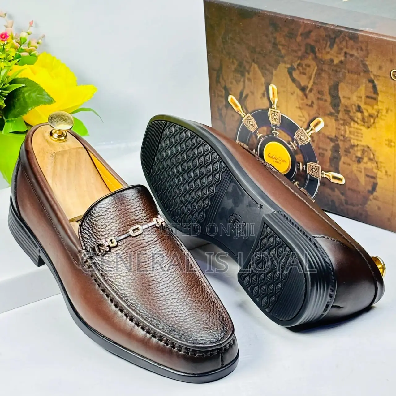 Golden Coxes Men Brown Leather Loafers Shoe